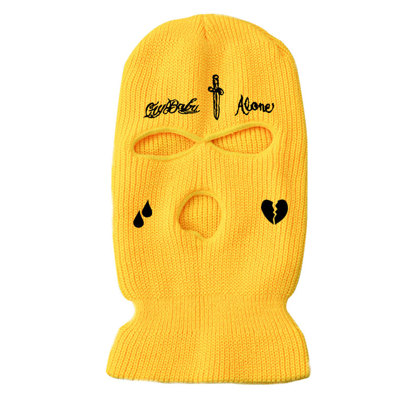 Yellow Winter outdoor cycling sports balaclava hat professional custom hat